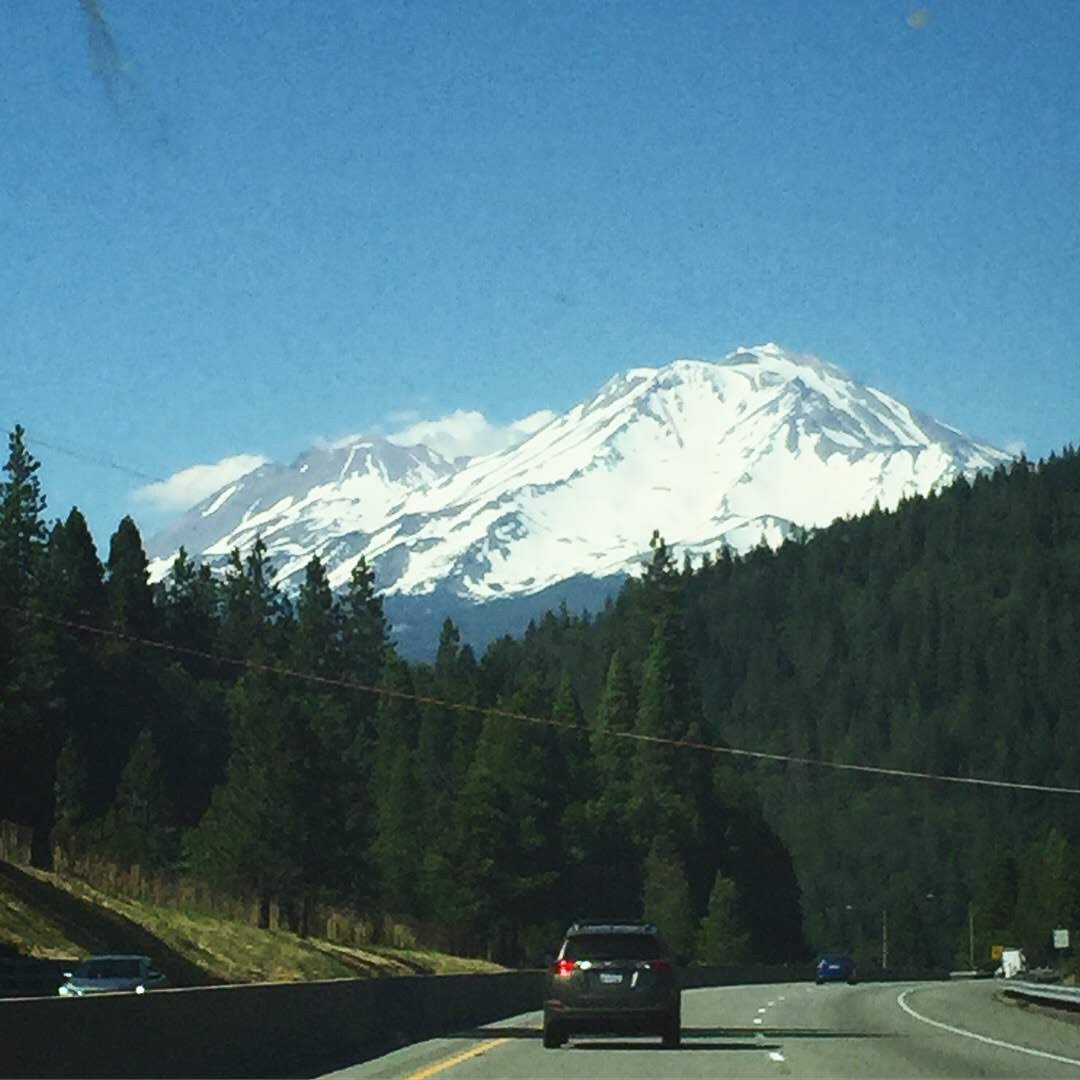 mountain with snow on top